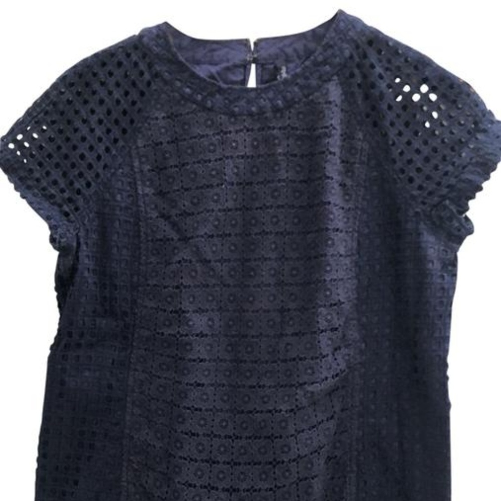 Cotton navy blouse